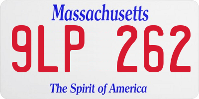 MA license plate 9LP262