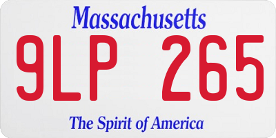 MA license plate 9LP265
