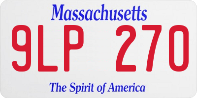 MA license plate 9LP270