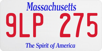 MA license plate 9LP275