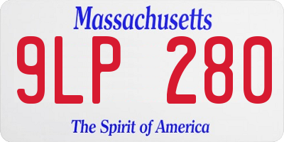 MA license plate 9LP280
