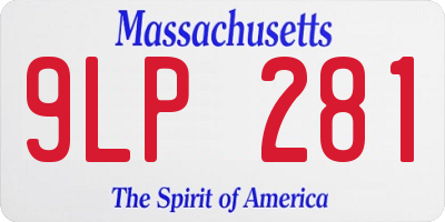 MA license plate 9LP281