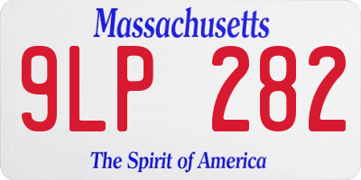MA license plate 9LP282