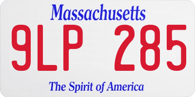 MA license plate 9LP285