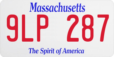 MA license plate 9LP287