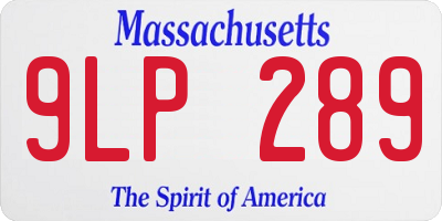 MA license plate 9LP289