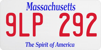 MA license plate 9LP292