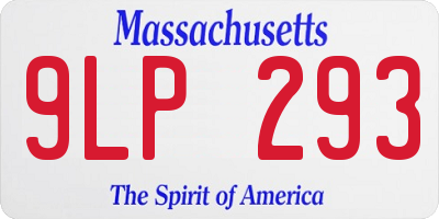 MA license plate 9LP293