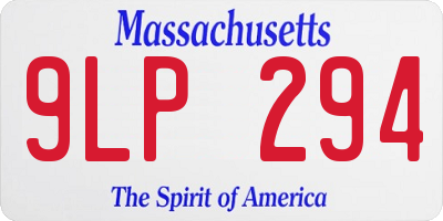 MA license plate 9LP294