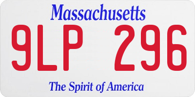 MA license plate 9LP296
