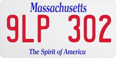 MA license plate 9LP302