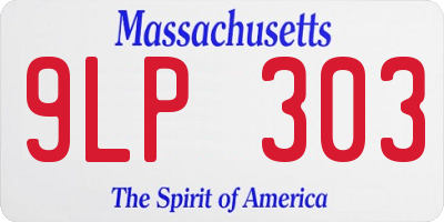MA license plate 9LP303