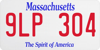 MA license plate 9LP304