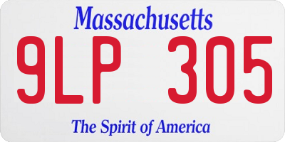 MA license plate 9LP305
