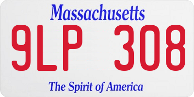 MA license plate 9LP308