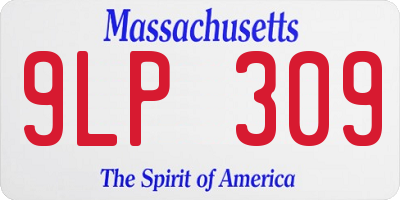 MA license plate 9LP309