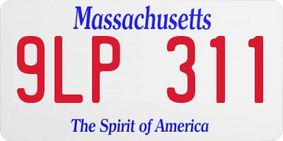 MA license plate 9LP311