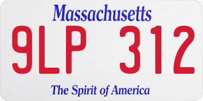 MA license plate 9LP312