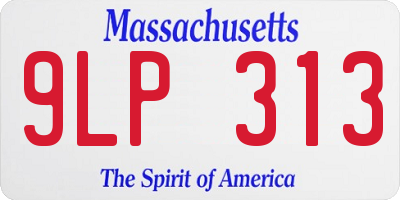 MA license plate 9LP313