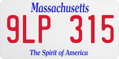 MA license plate 9LP315