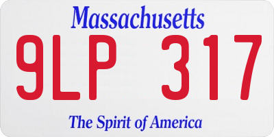MA license plate 9LP317