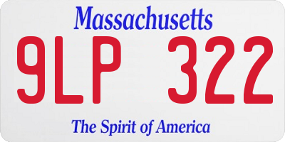 MA license plate 9LP322