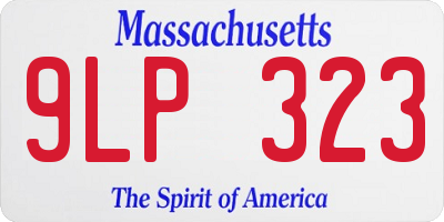 MA license plate 9LP323
