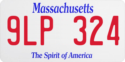 MA license plate 9LP324