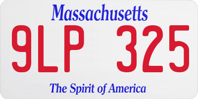 MA license plate 9LP325