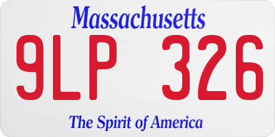 MA license plate 9LP326