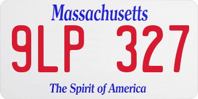MA license plate 9LP327