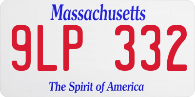 MA license plate 9LP332
