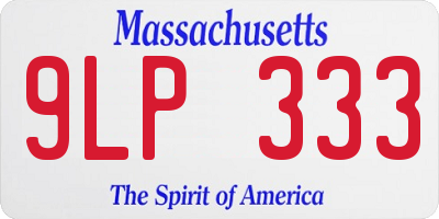 MA license plate 9LP333