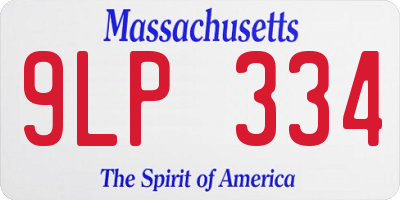 MA license plate 9LP334