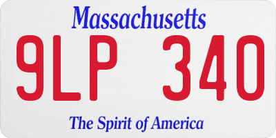 MA license plate 9LP340