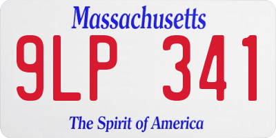 MA license plate 9LP341