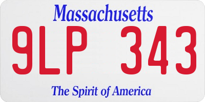 MA license plate 9LP343
