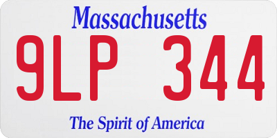 MA license plate 9LP344