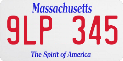 MA license plate 9LP345