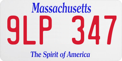 MA license plate 9LP347