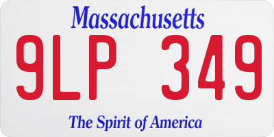 MA license plate 9LP349