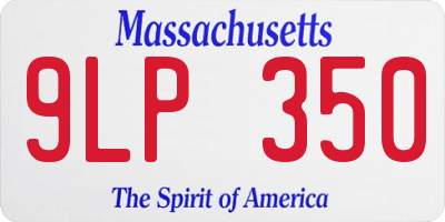 MA license plate 9LP350