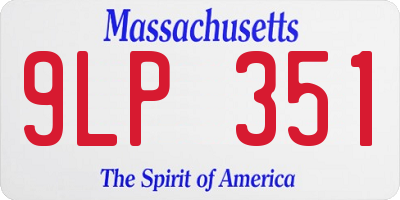 MA license plate 9LP351