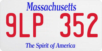 MA license plate 9LP352