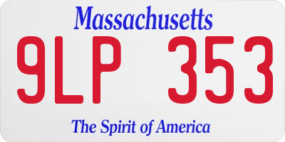 MA license plate 9LP353