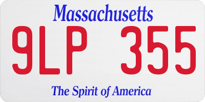 MA license plate 9LP355