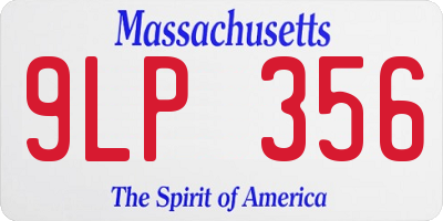 MA license plate 9LP356