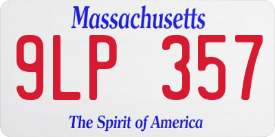 MA license plate 9LP357