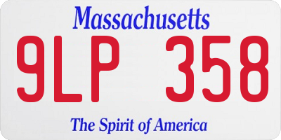 MA license plate 9LP358
