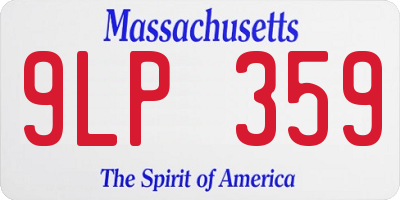 MA license plate 9LP359